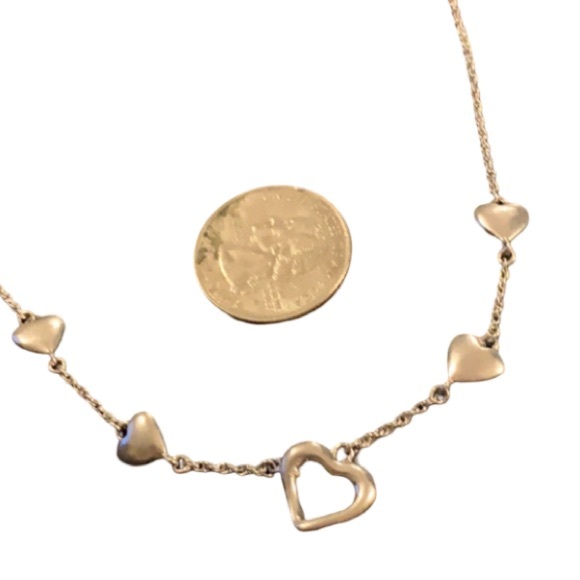 Elegant Designer BGE Sterling Silver Open Hearts Chain Necklace - Picture 8 of 9